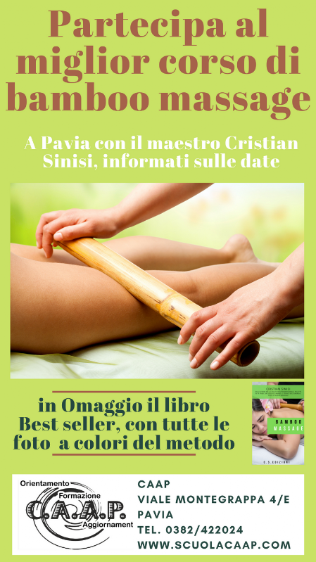 locandina corso di bamboo massage pavia